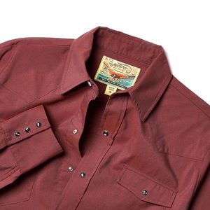 Western Aloha | Chambrah Long Sleeve Western Shirt | Men’s Size L | Kauai Red